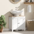 thumbnail image 2 of kleankin Armoire de Lavabo de Salle de Bain, Armoire sous l'Évier avec Tablette Ajustable, 2 of 10