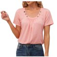 thumbnail image 2 of Aqestyerly T-shirt Blouse à Manches 3/4 Imprimé pour Femmes, Col Rond Décontracté Mode Ample pour Femmes, 2 of 8