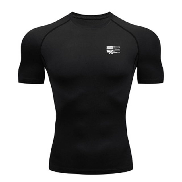 Kalauyu Men's Compression Shirts Short Sleeve Workout Gym T-Shirt Running Tops Cool Dry Sports Base Layer Athletic Undershirts