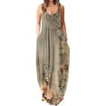 thumbnail image 1 of Maxi Robes d'Été Bretelles Spaghetti Robe Grande Taille Décontractée Plage Boho Robe de Soleil avec Poches, 1 of 5
