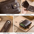 thumbnail image 4 of Bullcaptain Genuine Leather Wallet for Men Large Capacity ID Window Card Case with Zip, 4 of 6