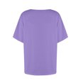 thumbnail image 4 of Women's Button V-Neck T Shirt Short Sleeve Loose Casual Blouse Basic Tee Tops, 4 of 4