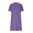 thumbnail image 4 of Bocqde Robe de Sarrau Femmes Infirmières Tenue de Travail Robes Manches Courtes Boutonnée Robe de Sarrau avec Poches, 4 of 5