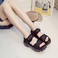 thumbnail image 1 of Chaussures pour Femmes Chaussures Compensées Femmes Mode Bouche de Poisson Plateforme Épaisse Mocassins Sandales Chaussures, 1 of 4