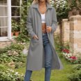 thumbnail image 2 of JGGSPWM Cardigan Long Décontracté pour Femmes 2025 Manteaux d'Hiver Veste d'Automne Col Rabattu Poche Fermeture Éclair Manteau d'Extérieur Gris m, 2 of 6