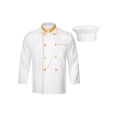 thumbnail image 1 of Yhong Unisex Men Women Chef Work Uniform Long Sleeve Double-breasted Chef Jacket With Hat Yellow 4XL, 1 of 7