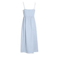 thumbnail image 5 of Robes Grande Taille Sans Manches Longue Bretelles Couleur Unie Dos Nu Robe d'Été Bleue TG, 5 of 5