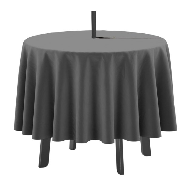 Vargottam Indoor/Outdoor Round Tablecloth 58 Inch Round Tablecloth with Umbrella , Waterproof Zippered Patio Table Cloths, Spring/Summer Table Covers for Backyard Circular Table/BBQs/Picnic-Dark Gray