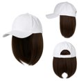 thumbnail image 4 of EGNMCR Wigs Human Hair Straight Short Bob Wig Baseball Wig Baseball Cap Hair Wig Hats With Hair Baseball Cap With Hair Extensions For Women Straight Short Bob Wig the bands, 4 of 9