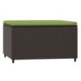 thumbnail image 3 of vidaXL Garden Footrest with Cushion Brown Poly Rattan, 3 of 4