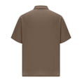 thumbnail image 4 of Kaemgyyd Mens Button down Shirt Lightweight Summer Beach Vacation Tops Casual Loose Textured Solid Color Half Sleeve Tee, 4 of 5
