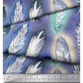 thumbnail image 2 of Soimoi Moss Georgette Fabric Leaves & Feather Fabric Prints By Yard 42 Inch Wide, 2 of 3