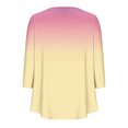 thumbnail image 3 of Pisexur Womens Plus Size Sweatshirt Gradients 3/4 Length Sleeve Tops Fall V-Neck Blouses Spring Ruffle Sleeve Tunic T-Shirts Dressy Casual, 3 of 4