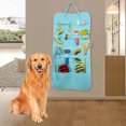 thumbnail image 3 of Light Blue Foldable Wall Mounted Pet Toy Storage Bag Organizer With Multiple Pockets Easy Clean Non Woven Fabric Hanging Display Holder For Cats Dogs Accessories 33.1X15.7 In, 3 of 6