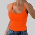 thumbnail image 3 of Women Spaghetti Strap Scoop Neck Ribbed Tank Tops Slim Fitted Cotton Camisole Basic Sleeveless Layering Shirts, 3 of 4