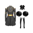 thumbnail image 4 of iiniim Uniforme Sportif de Cheerleading Classique de Lycée pour Femmes Cheerio Robe Fantaisie Noir A TG, 4 of 7