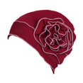 thumbnail image 2 of TISHITA For Ladies Solid Elastic Flower Hat Turban Chemo Cancer Hair Loss Cap Head Wrap wine red, 2 of 8