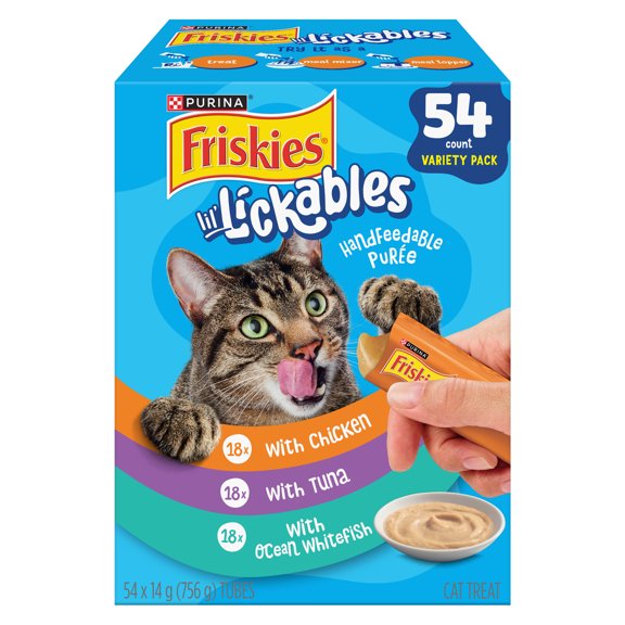 Purina Friskies Lil' Lickables Best Sellers Variety Pack, Cat Treats, 14 g x 54