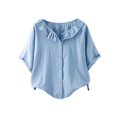 thumbnail image 1 of Blouses pour Femmes Décontractées à Col Rond Boutonnées T-Shirt Basique Confortable Détente Tendance Léger Été Vacances Chemise Douce 2025, 1 of 6