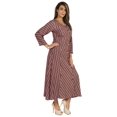 thumbnail image 2 of Bimba Robe Maxi Imprimée pour Femmes, Patte de Boutonnage avant, Robe Ethnique, Robes Décontractées en Rayonne, 2 of 7