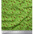 thumbnail image 1 of Soimoi Green Rayon Fabric Flower Artistic Decor Fabric Printed Yard 42 Inch Wide, 1 of 3