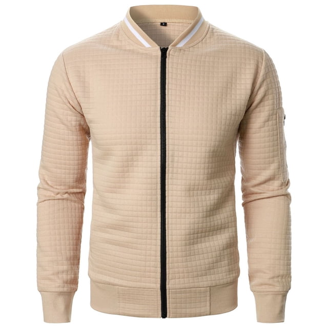 LOVZFMLL Men's Golf Jacket Lightweight Casual Zip Up Waffle Jackets Spring Fall Golf Coats Outerwear with Zipper Pockets