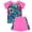 Hot Pink, variant on Kid Girls Swimsuit Rash Guard Set Hawaiian Ruffle Sun Protection Long Sleeve Bathing Suit for Teens 5-6 Years