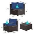 thumbnail image 3 of Costway 6PCS Patio Rattan Furniture Set Sectional Cushioned Sofa Deck Navy, 3 of 10