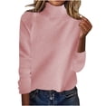 thumbnail image 1 of Chbgutlmr Chandails pour Femmes Raglan à Manches Longues Col Montant Ample Décontracté Chandail à Enfiler Automne Hiver Col Roulé Hauts Chandail, 1 of 6