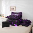 thumbnail image 4 of Erosebridal Purple Racing Car Bedding Sets Full Size, Neon Geometric Comforter Sets with Sheets, Speed Sports Decor, Reversible 7pcs, 4 of 5