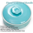 thumbnail image 4 of Ceramic Tortilla Warmer with Lid, 8.5 Inch Microwavable Pancake Holder, Aqua Taco Keeper Server Box, Food Storage Container for Mexican Party, Taco Tuesday Night, Dishwasher Oven Safe, 4 of 8