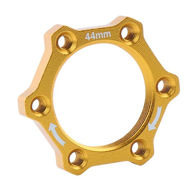 Bike Threaded Front/Rear Hub Aluminium Alloy Disc Rotor Flange Adapter Base Golden 44mm