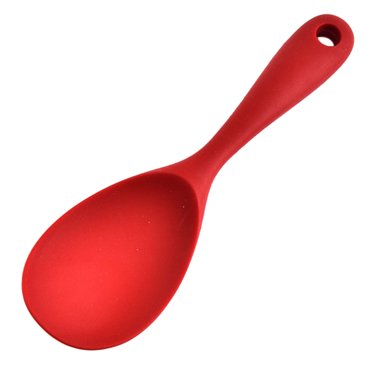 Weiweiguan 1Pc Silica Gel Rice Spoon Non-stick Rice Spoon Soup Rice Spoon Supply (Red)