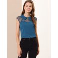thumbnail image 2 of INSPIRE CHIC Blouse à Col Peter Pan à Manches Courtes pour Femmes, 2 of 6