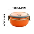 thumbnail image 3 of Containers for Lunch Box, Metal Bento Lunch Box Insulated Mens Lunch Box for Work Lunchbox Lunch Box for Work Lunch Box Womens, Orange-1 Layer, 3 of 6