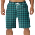 thumbnail image 1 of Diufon Men's Casual Shorts Spring Summer Wide Leg Loose Plaid Printed Elastic Waisted Drawstring Sport Shorts, 1 of 4