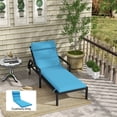 thumbnail image 2 of Outsunny Outdoor Lounge Chair Cushion with Back Ties, Turquoise, 2 of 10
