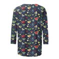 thumbnail image 5 of Penkiiy Chemises de la Saint-Valentin pour Femmes, Graphique Cœur, Col Rond, Hauts Décontractés, Blouses Amples à Manches 3/4, Grande Taille, Tunique 2025 2TG Multicolore, 5 of 5