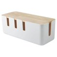 thumbnail image 1 of MesaSe Rectangular Cable Storage Box With Wooden Cover Power Socket Organizer For Desk TV Computer, 1 of 8