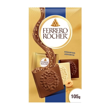 FERRERO ROCHER Premium Hazelnut Assorted chocolate squares, 10 Individually Wrapped Chocolates, Great for Sharing or Gifting, 105g
