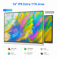 thumbnail image 4 of 16 Inch Portable Monitor for Laptop, 1920x1200P Ultra-Slim FHD IPS 16:10 External Display, 100% sRGB Aluminum Stand, USB-C/Mini HDMI, Use for PC, Phone, Office (Sliver), 4 of 9