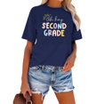 thumbnail image 2 of TSADFHJI Hauts pour Femmes Manches 3/4 pour Femmes Âgées Mode Décontractée Imprimée Col Rond Manches Courtes T-Shirt TG Marine, 2 of 4