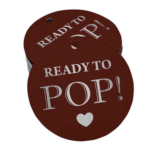 Inkdotpot Ready To Pop Baby Shower Bottle Tag Real Silver Foil Favor Hang Tags Pack Of 100