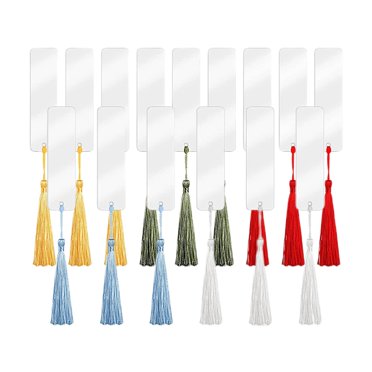 15s Sublimation Blank Acrylic Bookmarks with Tassels and Hole for DIY Crafting