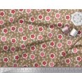 thumbnail image 3 of Soimoi Silk Fabric Dot & Floral Artistic Decor Fabric Printed Yard 42 Inch Wide, 3 of 5