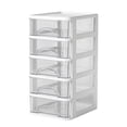 thumbnail image 1 of CHUANK Boîte en Plastique Transparente à 5 Niveaux Liquidation Tiroir de Bureau Rangement Tiroir à Plusieurs Niveaux Boîte de Rangement en Plastique pour Bureau Fournitures de Bureau Étagère de Rangement Transparente avec Tiroirs Blanc, 1 of 4