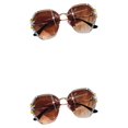 thumbnail image 2 of kurtrusly Vintage Frameless Glasses Fashion Statement Scratch Resistant sepia 2Set, 2 of 6