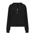thumbnail image 4 of Half Zip Sweatshirt Women Plus Size Fleece Cropped Hoodies Pullover Fall Winter Warm Tops, 4 of 6