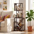 thumbnail image 4 of Gymax 6-Tier Bookshelf Industrial S-Shaped Geometric Bookcase w/ Display Shelves, 4 of 9