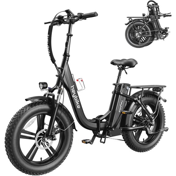 Heybike Ranger 2.0 Vélo Électrique pour Adultes, Moteur de Pointe 1400W Vélo Électrique Pliable avec Batterie Amovible 48V 600Wh, Vélo Électrique Tout-Terrain à Pneus Larges 20 Pouces avec Suspension avant, UL 2849